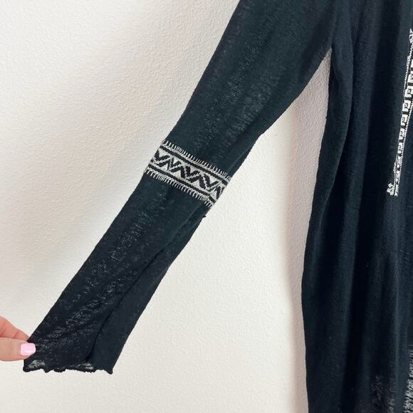 Haute Project Cardigan Asymmetrical Lightweight Boho Black Large - Picture 5 of 8